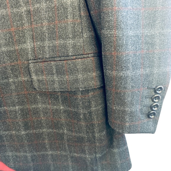 Innocenti Tailored for Tom James Men's Wool Blazer Plaid Checked Sport Coat 40R - Picture 14 of 14